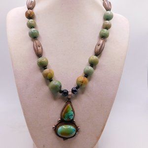Vintage Turquoise and Sterling Silver Necklace